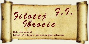 Filotej Ibročić vizit kartica
